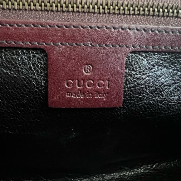 Auth.GUCCI 100% real python skin and burgundy leather shoulder bag,excellent - Picture 13 of 16